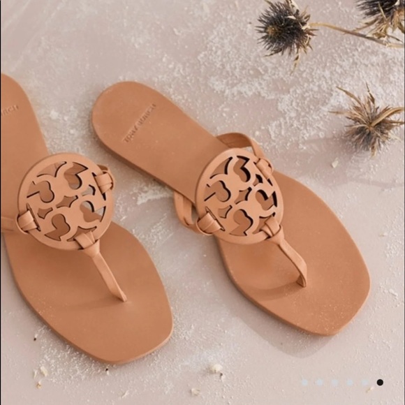 🆕Tory Burch Miller Sandal Natural Vachetta - Picture 7 of 8
